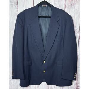Croft And Barrow Men’s Preppy Sports Coat Blazer Navy W Gold Buttons Size 48R